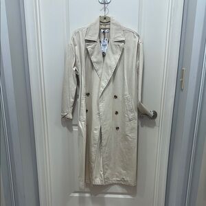 MANGO Beige/ White Trench Coat
